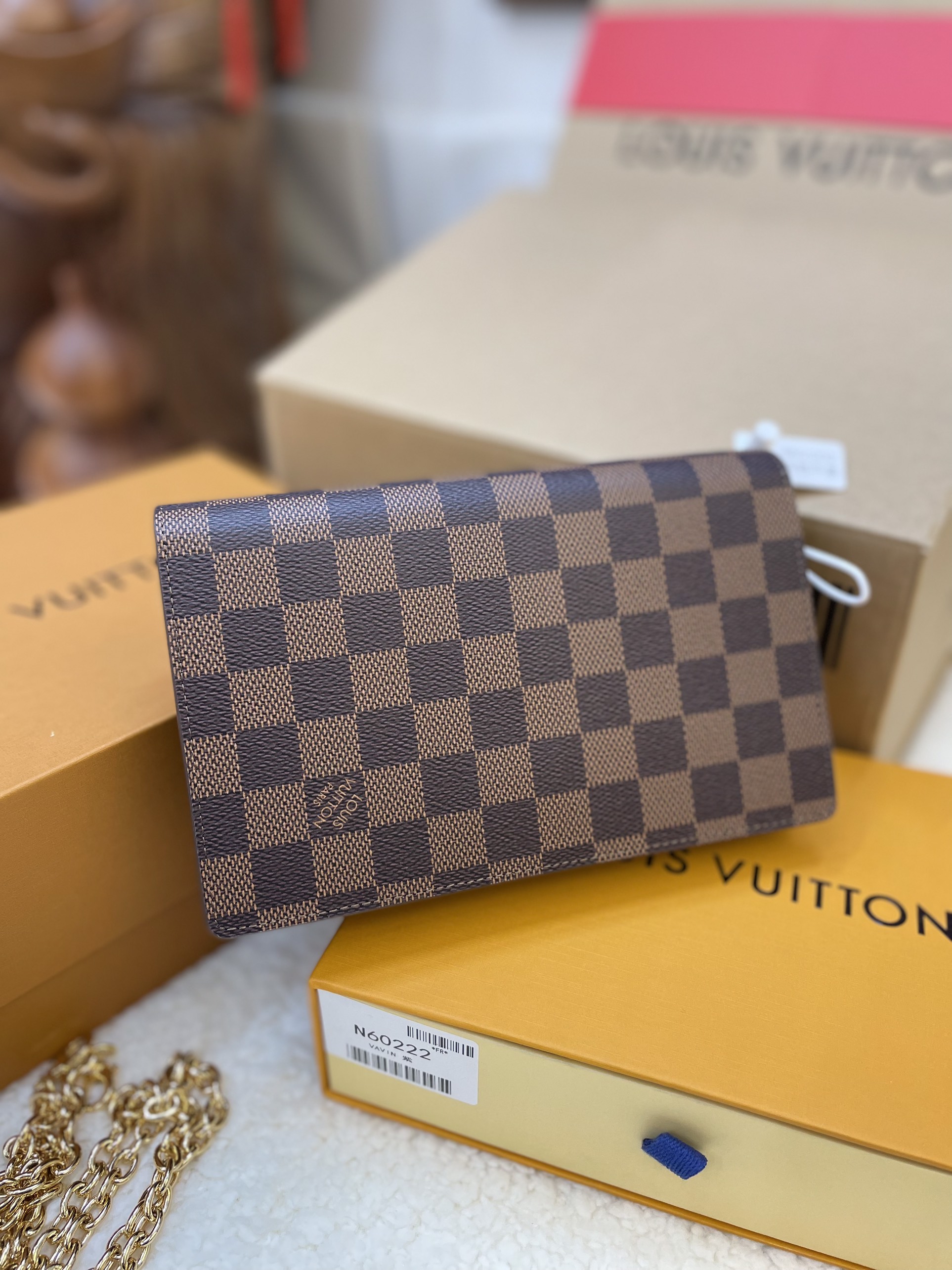 Túi LV Vavin Chain Siêu Cấp Canvas Họa Tiết Damier Ebene Size 19cm